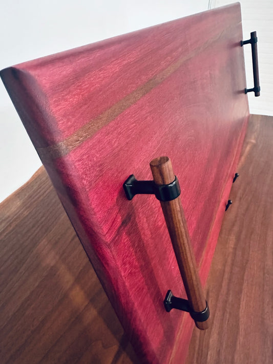 Purpleheart Tray with Walnut Wood Handles