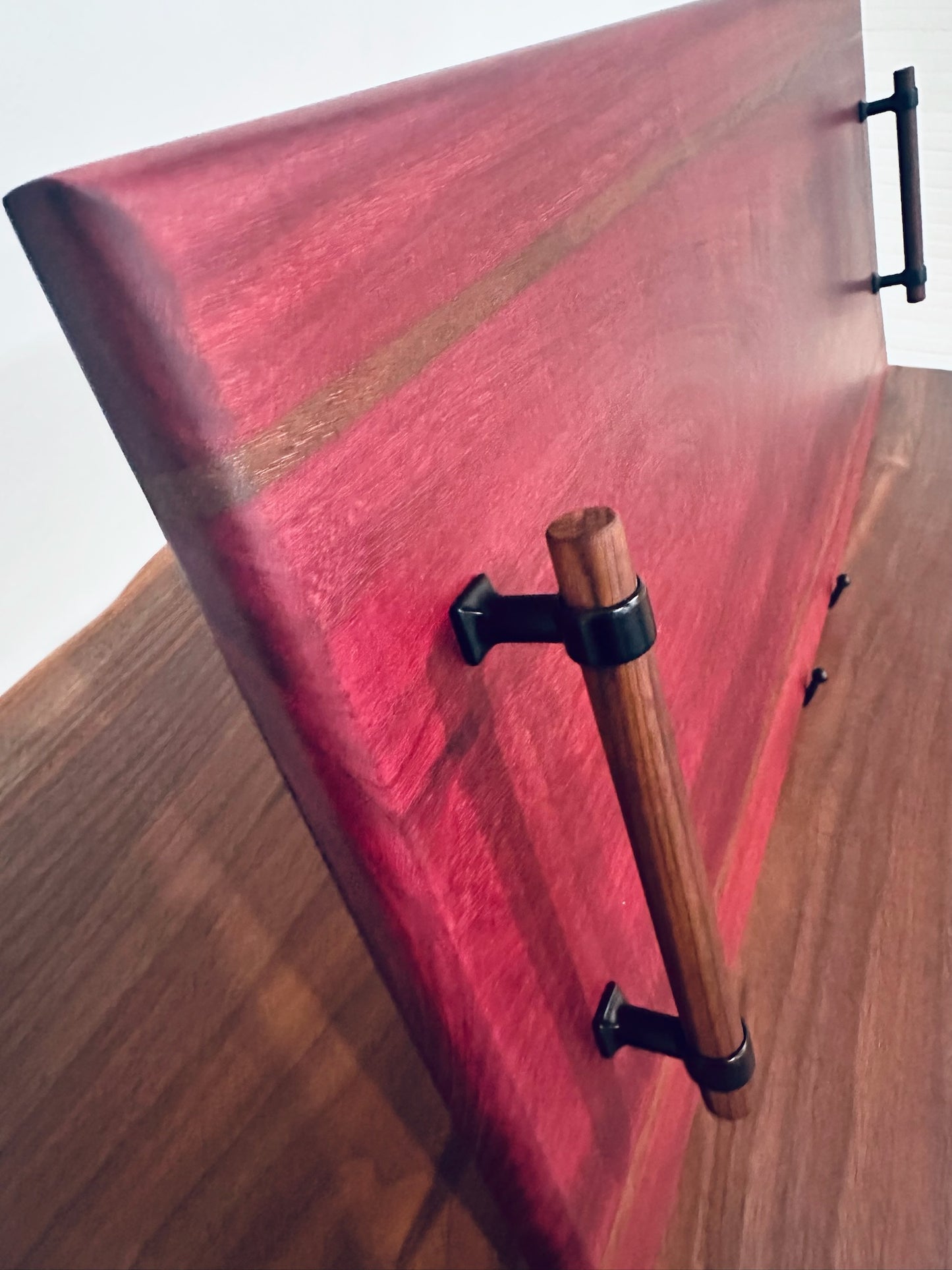 Purpleheart Tray with Walnut Wood Handles