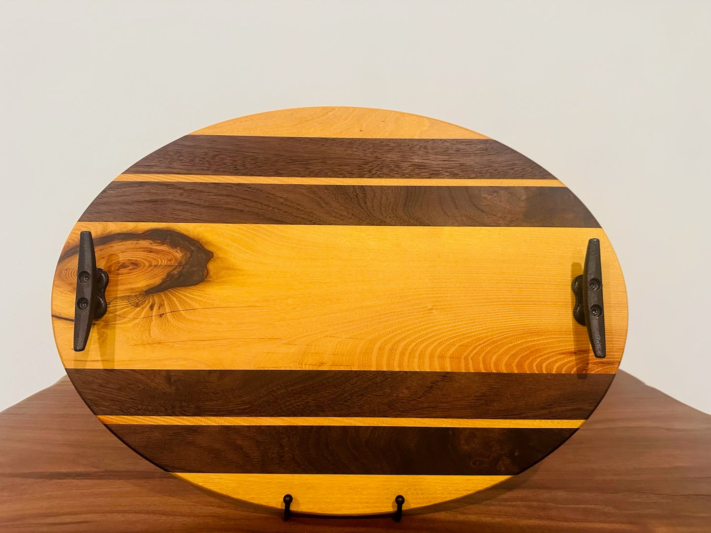 Osage Orange and Peruvian Walnut Tray w/ Dock Cleat Handles