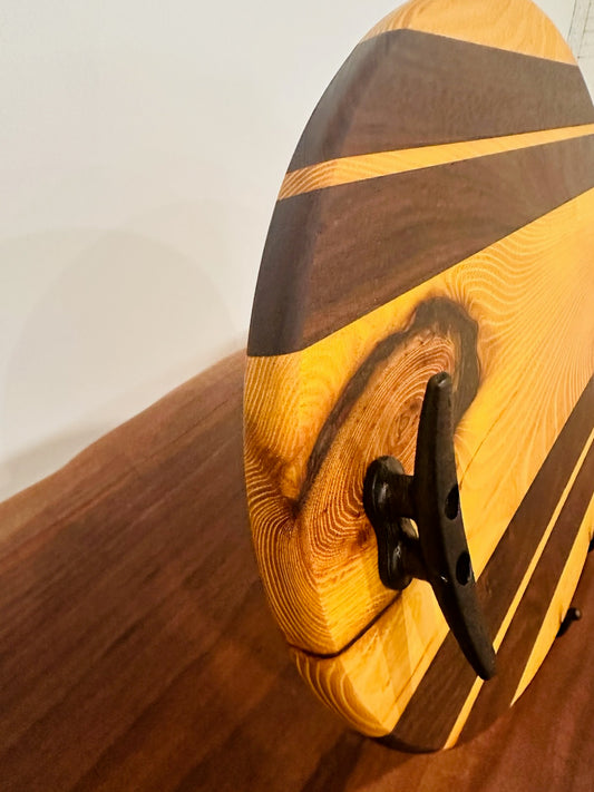 Osage Orange and Peruvian Walnut Tray w/ Dock Cleat Handles