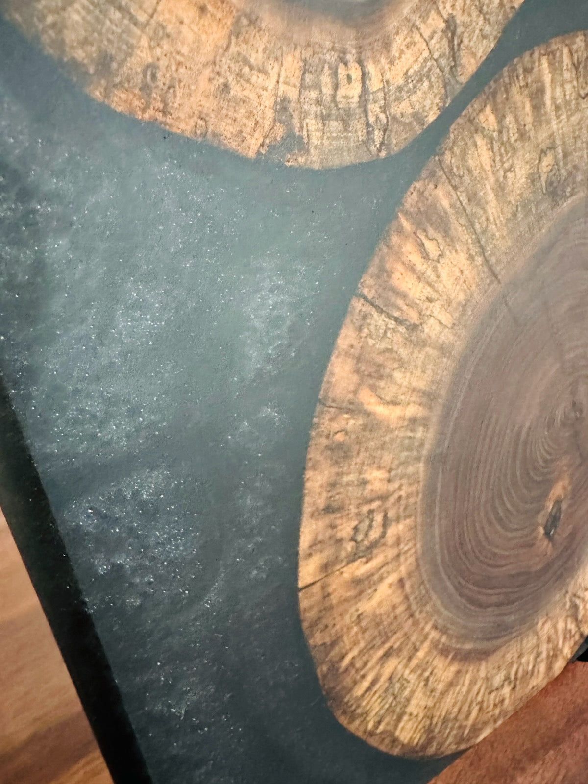 Walnut Rounds in Black Metallic Epoxy