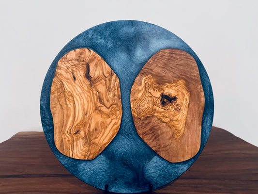 Olivewood and Epoxy Round Charcuterie Board