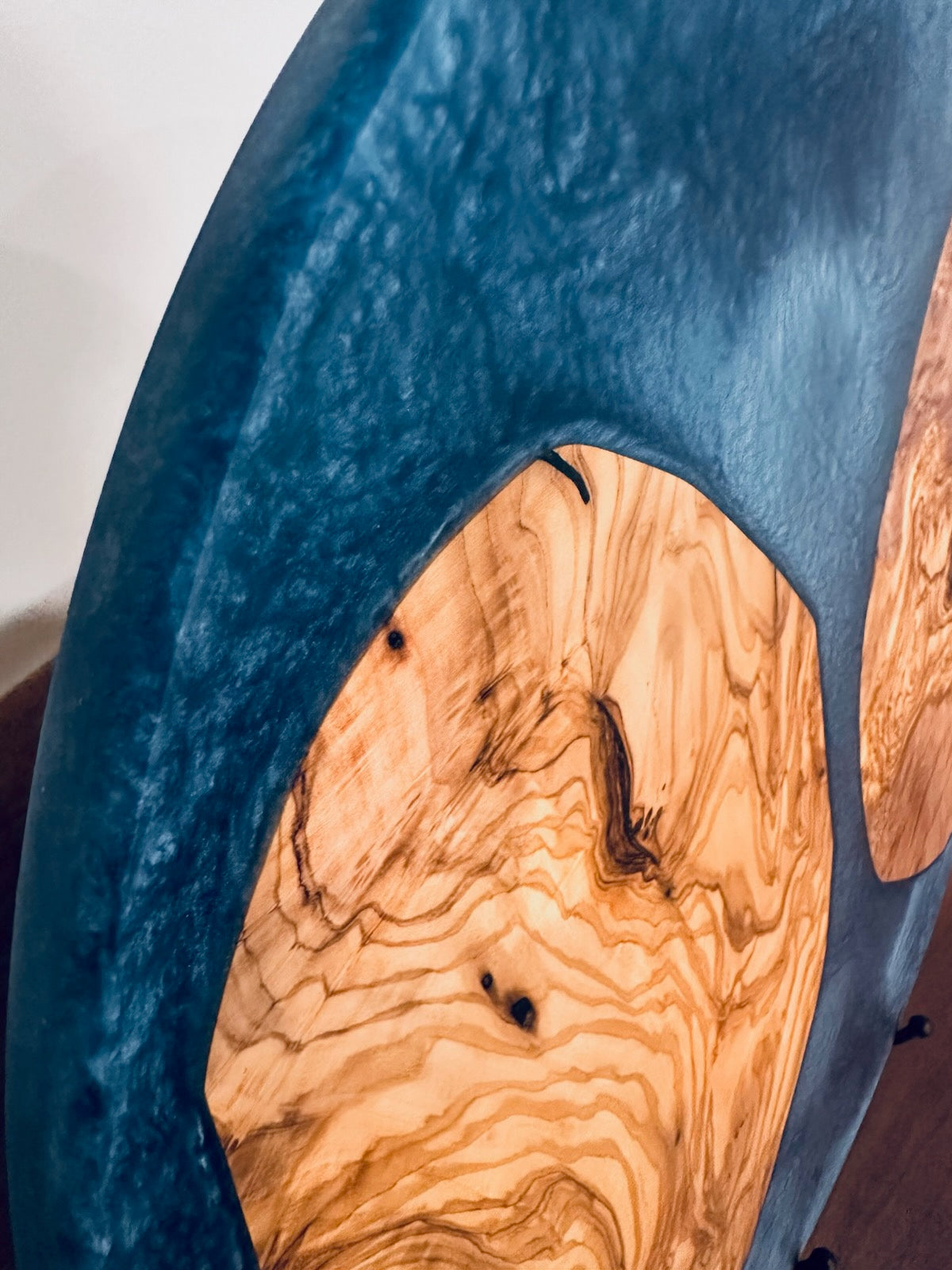 Olivewood and Epoxy Round Charcuterie Board