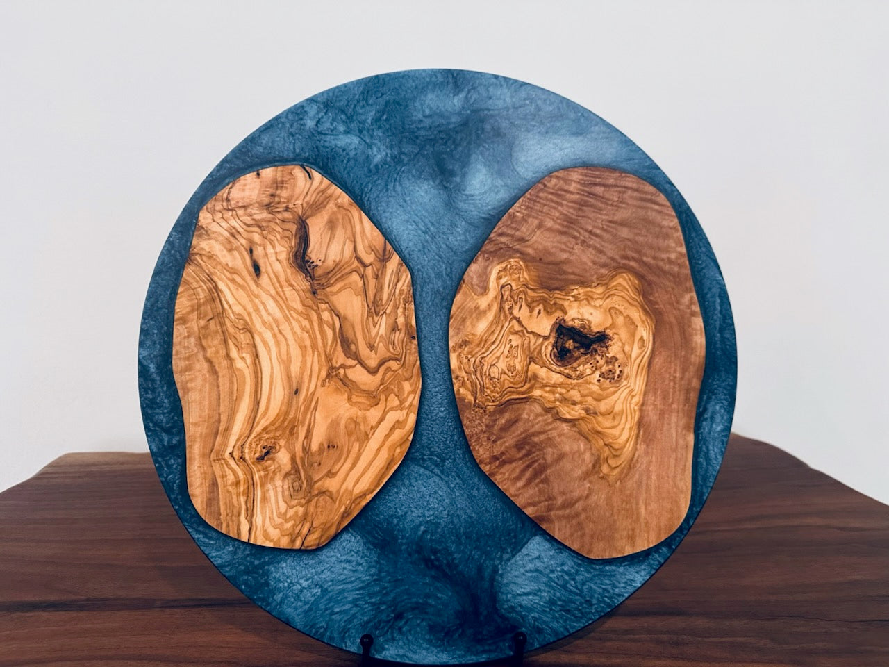 Olivewood and Epoxy Round Charcuterie Board