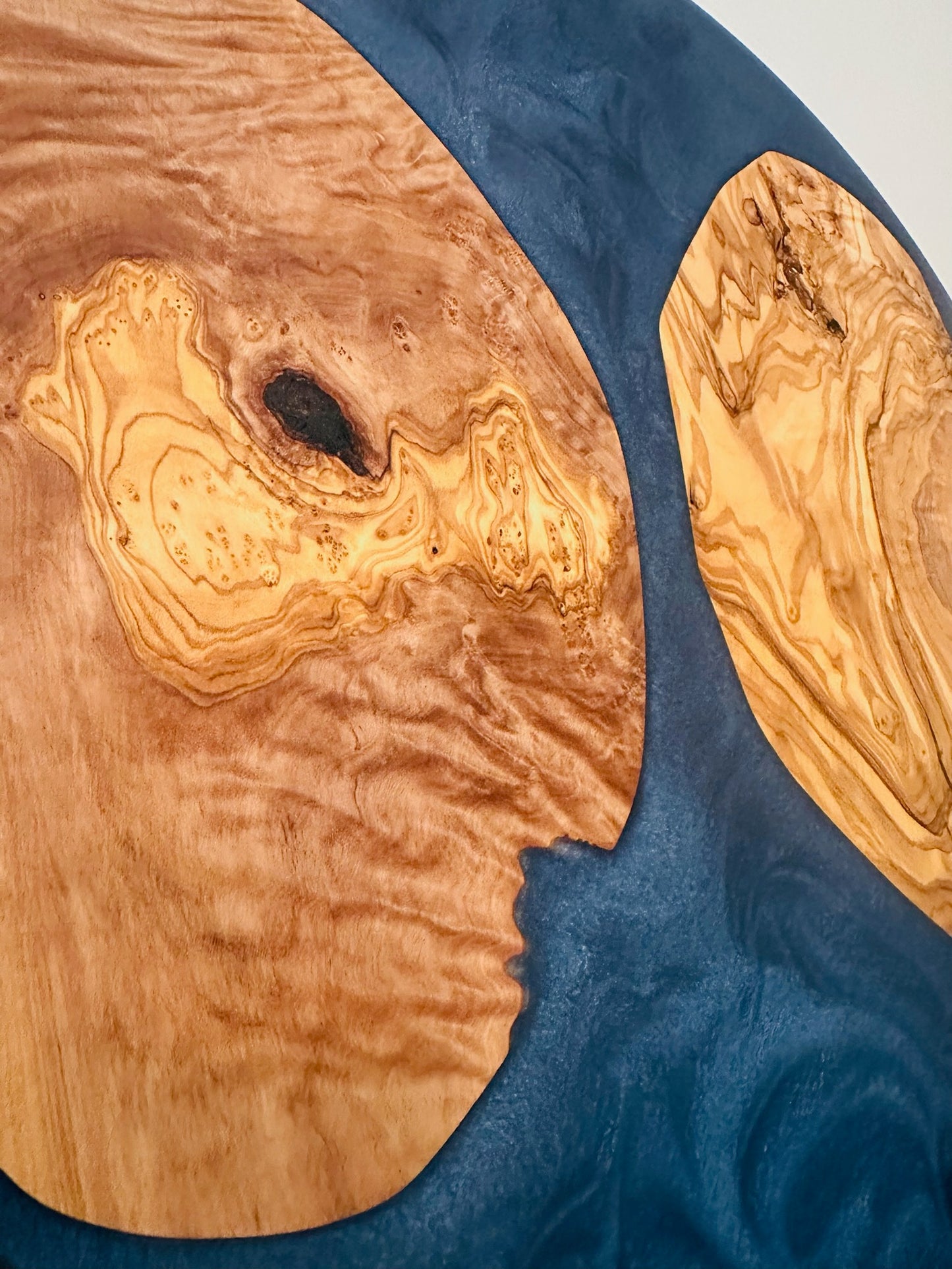 Olivewood and Epoxy Round Charcuterie Board