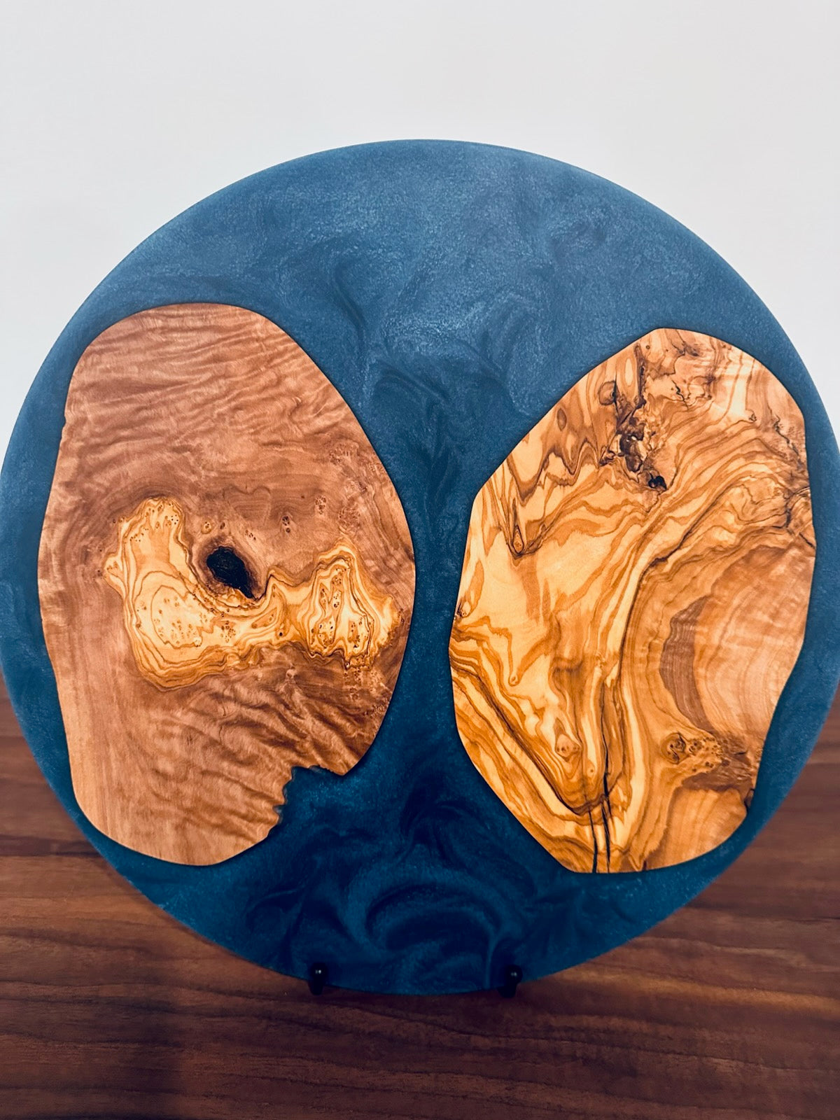 Olivewood and Epoxy Round Charcuterie Board