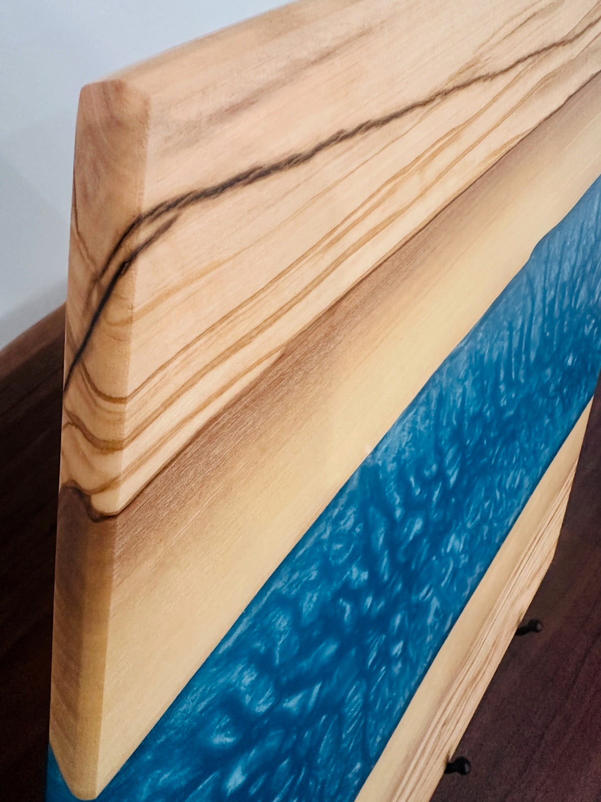 Olivewood and Greek Turquoise Epoxy in Octagon Shape