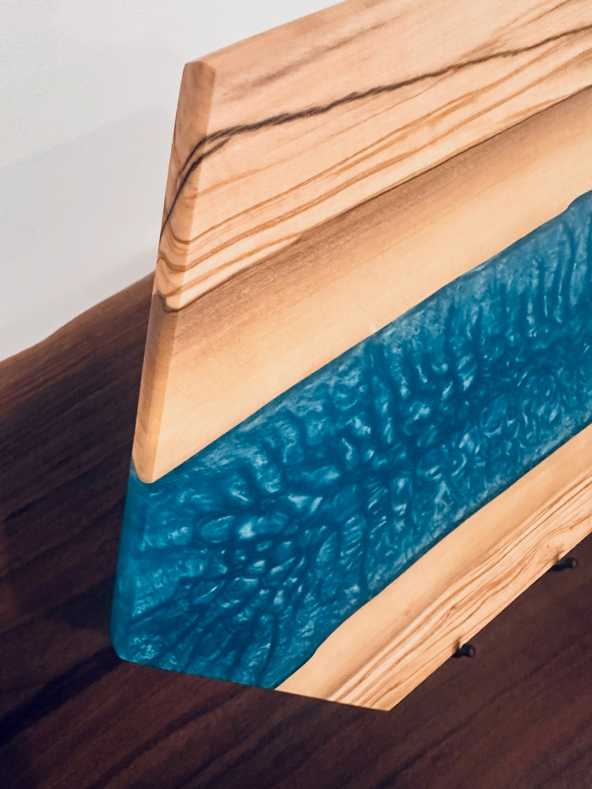 Olivewood and Greek Turquoise Epoxy in Octagon Shape