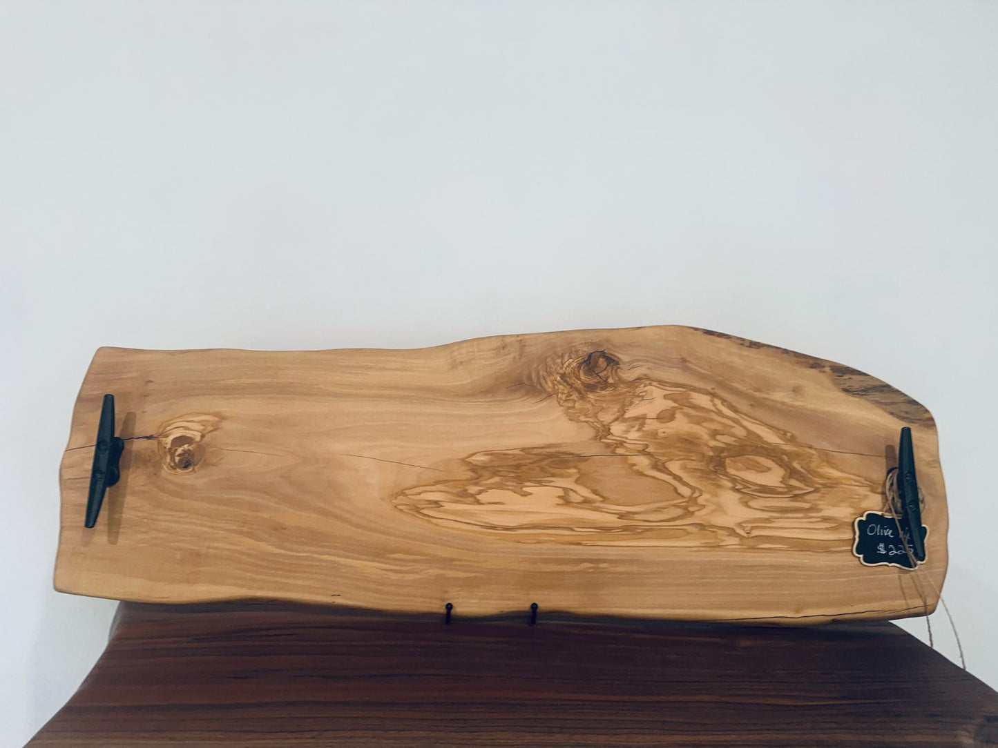 Olivewood Tray with Dock Cleat Handles