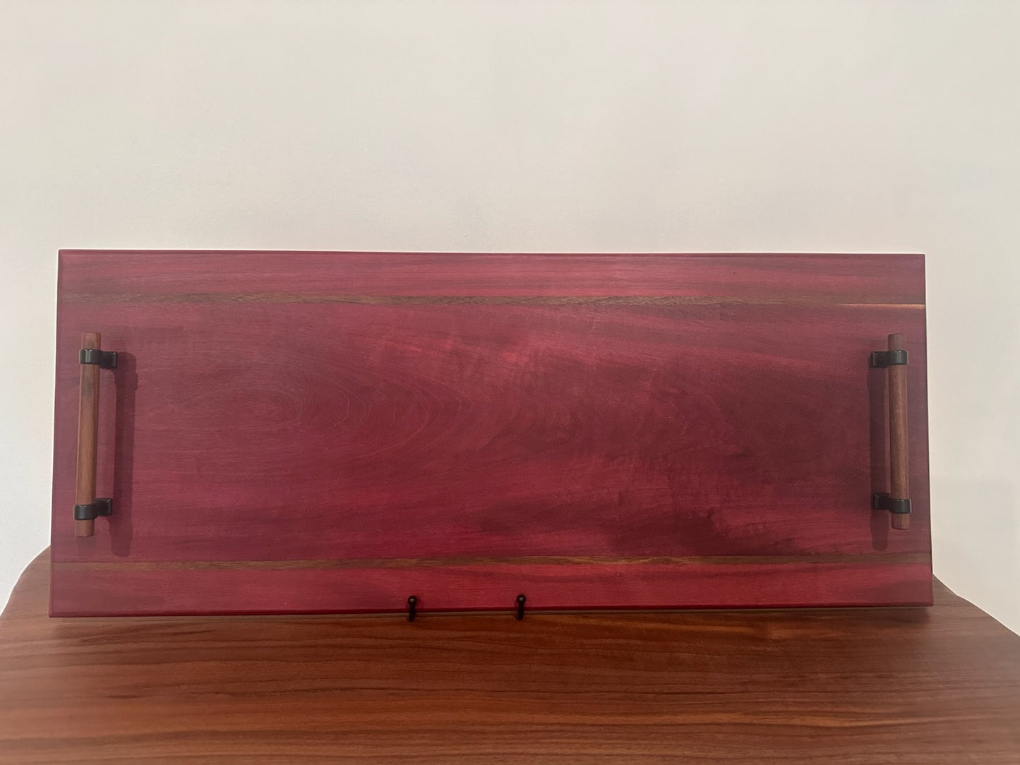 Purpleheart Tray with Walnut Wood Handles