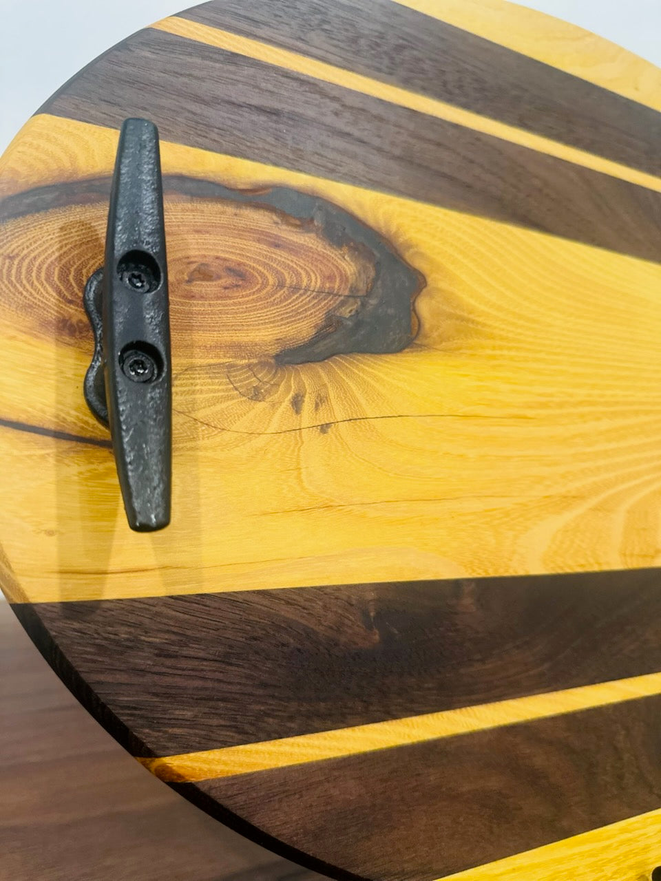 Osage Orange and Peruvian Walnut Tray w/ Dock Cleat Handles